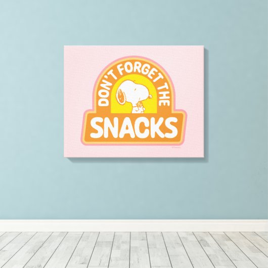 Peanuts | Snoopy Vergeet de Snacks niet Canvas Afdruk (Insitu (Houten vloer))