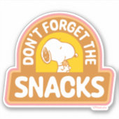 Peanuts | Snoopy Vergeet de Snacks niet Sticker (Voorkant)