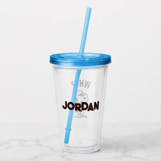 Peanuts | Snoopy vraagt zich af waarom? Acryl Drinkbeker (Achterkant)