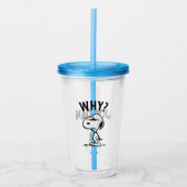 Peanuts | Snoopy vraagt zich af waarom? Acryl Drinkbeker (Voorkant)
