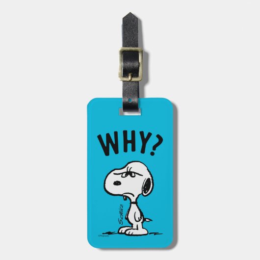 Peanuts | Snoopy vraagt zich af waarom? Bagagelabel (Voorkant verticaal)