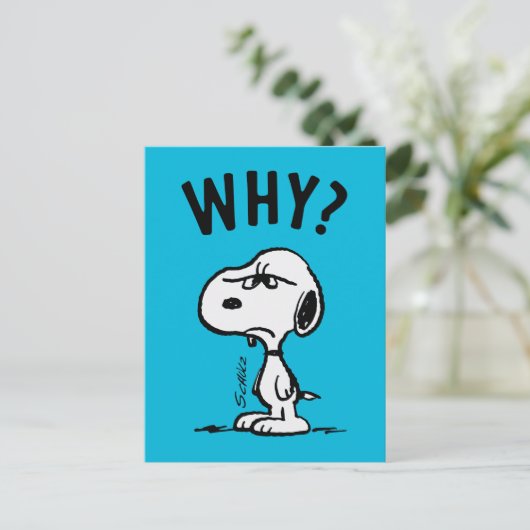 Peanuts | Snoopy vraagt zich af waarom? Briefkaart (Staand voorkant)