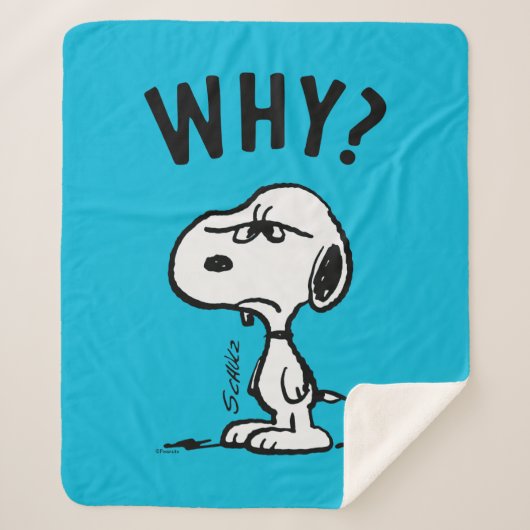 Peanuts | Snoopy vraagt zich af waarom? Sherpa Deken (Voorkant)