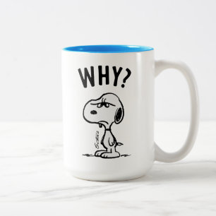 Peanuts Snoopy vraagt zich af waarom? Tweekleurige Koffiemok