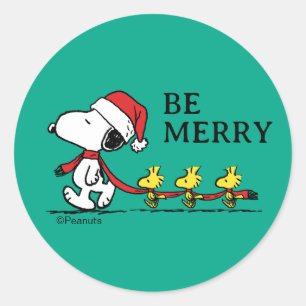 Peanuts Snoopy & Vrienden Winter Ronde Sticker