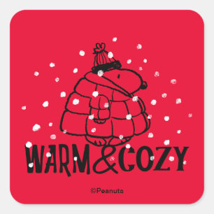 Peanuts Snoopy Warm & Cozy Vierkante Sticker