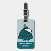 Peanuts | Snoopy Winter Puffer Jas Bagagelabel (Voorkant verticaal)