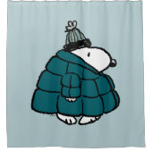 Peanuts | Snoopy Winter Puffer Jas Douchegordijn (Voorkant)