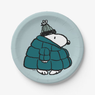 Peanuts Snoopy Winter Puffer Jas Papieren Bordje