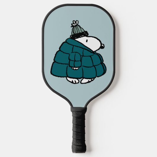 Peanuts | Snoopy Winter Puffer Jas Pickleball Paddle (Voorkant)