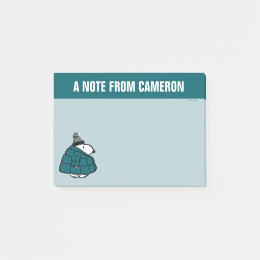 Peanuts | Snoopy Winter Puffer Jas Post-it® Notes (Voorkant)