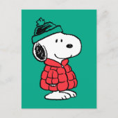Peanuts | Snoopy Winterjas & Hoed Briefkaart (Voorkant)