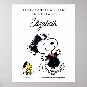 Peanuts Snoopy & Woodstock Afstuderen Poster