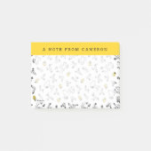 Peanuts | Snoopy & Woodstock B&W Bloempatroon Post-it® Notes (Voorkant)