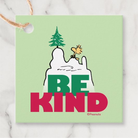 Peanuts | Snoopy & Woodstock Be Kind Bedankjes Labels (Voorkant)
