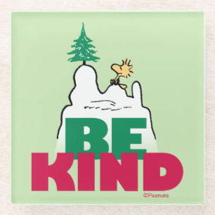 Peanuts Snoopy & Woodstock Be Kind Glazen Onderzetter