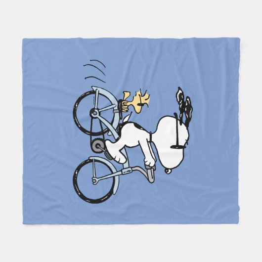 Peanuts | Snoopy & Woodstock Bicycle Fleece Deken (Voorkant (Horizontaal))