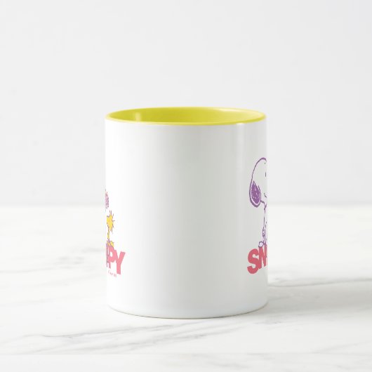 Peanuts | Snoopy & Woodstock Bloemen Mok (Midden)