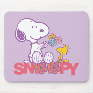 Peanuts Snoopy & Woodstock Bloemen Muismat