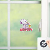 Peanuts | Snoopy & Woodstock Bloemen Raamsticker (Huis)