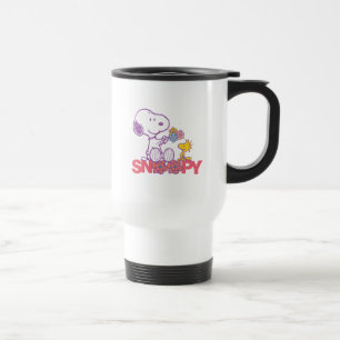 Peanuts Snoopy & Woodstock Bloemen Reisbeker