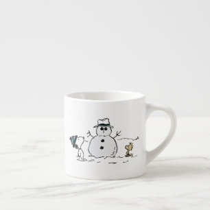 Peanuts Snoopy & Woodstock Bouw een sneeuwpop Espresso Kop
