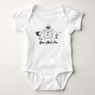 Peanuts Snoopy & Woodstock Bouw een sneeuwpop Romper