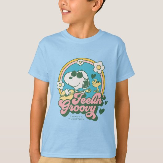 Peanuts | Snoopy & Woodstock Feelin' Groovy T-shirt (Voorkant)