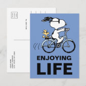 Peanuts | Snoopy & Woodstock Fiets Briefkaart (Voorkant / Achterkant)