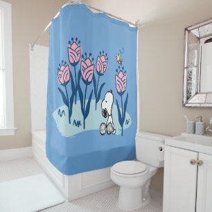 Peanuts   Snoopy & Woodstock Flower Garden Douchegordijn