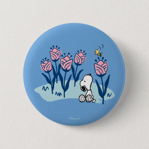 Peanuts   Snoopy & Woodstock Flower Garden Ronde Button 5,7 Cm