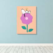 Peanuts | Snoopy & Woodstock Flower Whistle Canvas Afdruk (Insitu (Houten vloer))