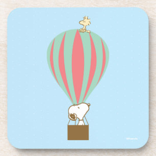 Peanuts   Snoopy & Woodstock heteluchtballon Bier Onderzetter