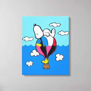 Peanuts Snoopy & Woodstock heteluchtballon Canvas Afdruk