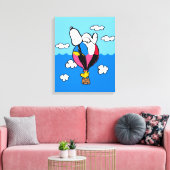 Peanuts | Snoopy & Woodstock heteluchtballon Canvas Afdruk (Insitu (Woonkamer))