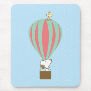 Peanuts   Snoopy & Woodstock heteluchtballon Muismat