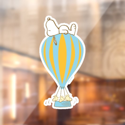 Peanuts | Snoopy & Woodstock heteluchtballon Raamsticker (Vel 2)