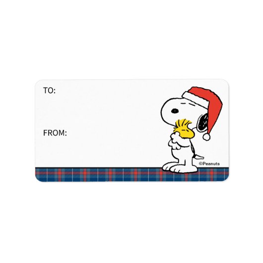 Peanuts | Snoopy & Woodstock Holiday Hugs Gift Lab Etiket (Voorkant)