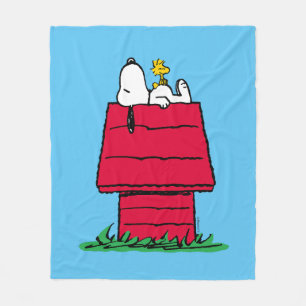 Peanuts   Snoopy & Woodstock Hondenhok Fleece Deken