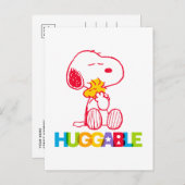 Peanuts | Snoopy & Woodstock Huggable Briefkaart (Voorkant / Achterkant)