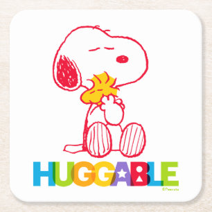 Peanuts Snoopy & Woodstock Huggable Vierkante Kartonnen Onderzetter