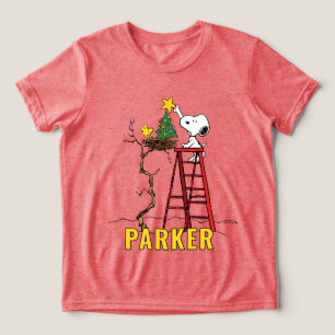 Peanuts Snoopy & Woodstock Kerstboom Tri-Blend Shirt