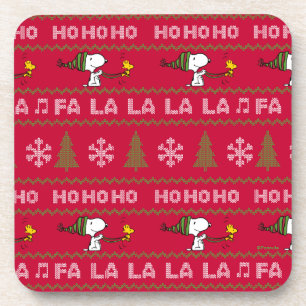 Peanuts Snoopy & Woodstock Kersttrui Bier Onderzetter