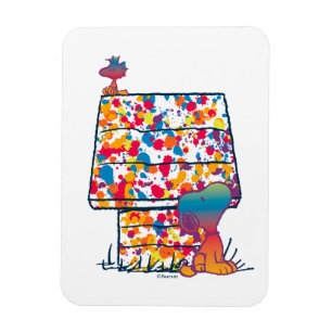 Peanuts Snoopy & Woodstock Regenboogverf Magneet
