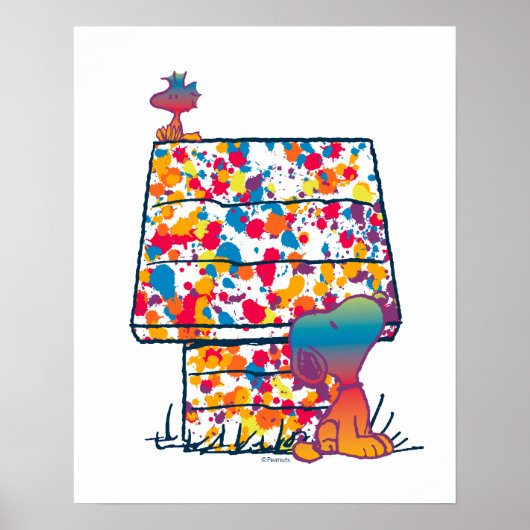 Peanuts | Snoopy & Woodstock Regenboogverf Poster (Voorkant)