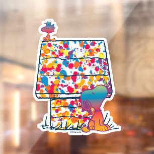 Peanuts Snoopy & Woodstock Regenboogverf Raamsticker