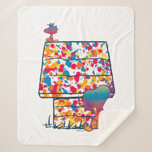 Peanuts   Snoopy & Woodstock Regenboogverf Sherpa Deken