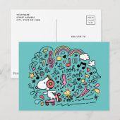 Peanuts | Snoopy & Woodstock Rolschaatsen Briefkaart (Voorkant / Achterkant)