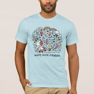 Peanuts   Snoopy & Woodstock Rolschaatsen T-shirt