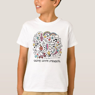 Peanuts Snoopy & Woodstock Rolschaatsen T-shirt